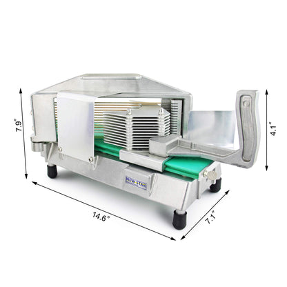 New Star Foodservice Commercial Tomato Slicer, 3/16-Inch, Aluminum Body with Stainless Steel Blades