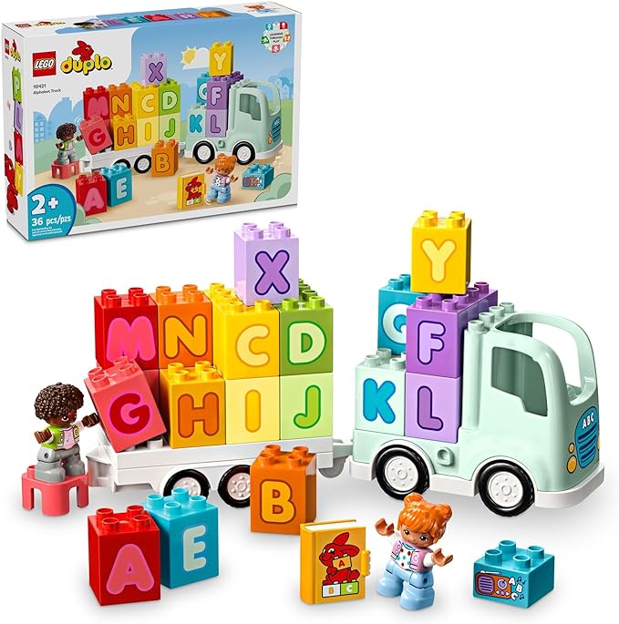 LEGO DUPLO Town Alphabet Truck Toy - Toddler Learning &amp Educational Toys for Preschool Ages 2+ - Alphabet Blocks for Boys &amp Girls - Baby Gift Ideas for Birthdays - 10421