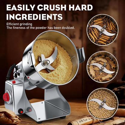 WEEFLOS Electric herb Grinder 550g High Speed Electric Stainless Steel Spice Flour Mill Herb Grinder Powder Machine for Dry Food Grin