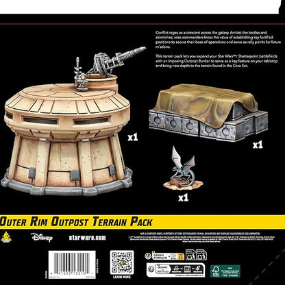 Asmodee Star Wars Shatterpoint Outer Rim Outpost Terrain Pack - Outpost Bunker Crate Stack &amp Bogwing Tabletop Miniatures Strategy Game for Kids &amp Adults Ages 14+ 2 Players 90 Min Playtime