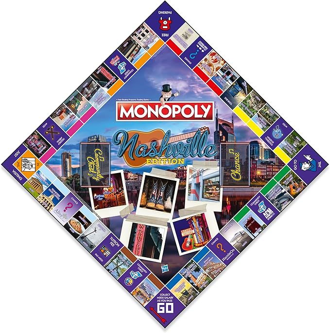 Monopoly Board Game Nashville Edition: 2-6 Players Family Board Games for Kids and Adults Board Games for Kids 8 and up for Kids and Adults Ideal for Game Night