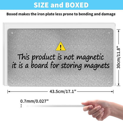 Magnetic Board,17.1" x 11.8" Magnet Display,for Magnets and Bulletin Board,Suitable for Wall, Refrigerator, Compartment, Cabinet etc,Comes with Dual Lock Tape for Easy Hanging (silver1