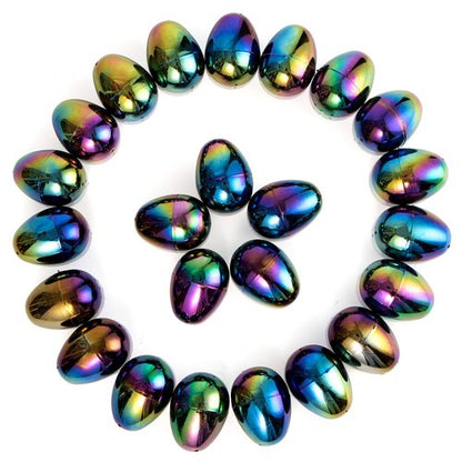 JOYIN 2.3'' Easter Eggs, 24 Pcs Plastic Eggs Metal Color for Filling Specific Treats, Colorful Easter Theme Party Favor, Classroom Prize Supplies