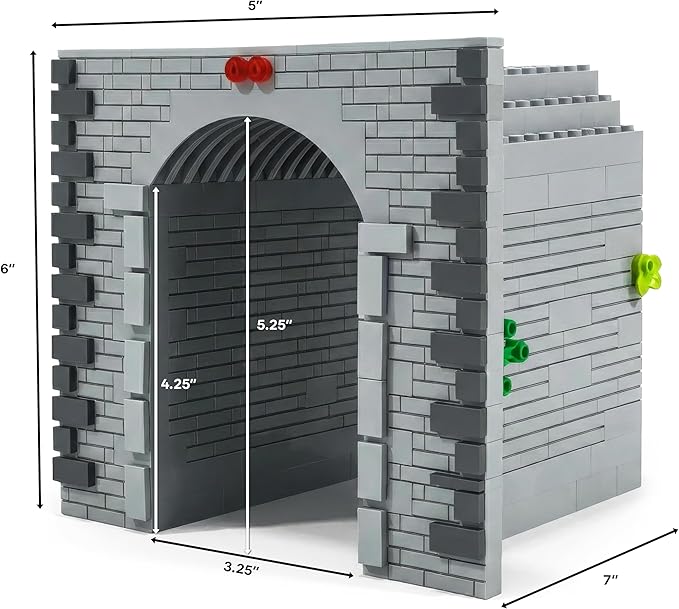 General Jim’s Railway Train Tunnel Building Blocks Set 478 Pieces L Scale Train Layout Accessory Compatible with Major Brands GJ-GTT
