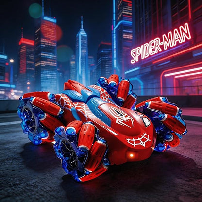 Spider RC Stunt Car for Kids 2.4GHz Double-Sided 360° Rotating 4WD Remote Control Car with LED Headlights Rechargeable Off-Road Spider Toy Gift for Boys Ages 4–6 5–7 8–13