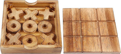 Glintoper Tic Tac Toe &amp 4 in a Row Tables Game Set Classic Board Line Up 4 for Living Room Rustic Table Decor and Use as Game Top Wood Guest Room Decor Strategy Board Games for Families
