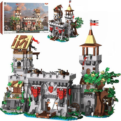 Medieval Castle Building Blocks for Adults Toy Buildings Set 2 in 1 Folding Model Kits for Teens Boy Girl 14+ Home Office Decor Birthday Knight's Fortress 2568PCS