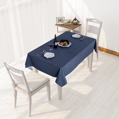 sancua 100% Waterproof Rectangle PVC Tablecloth - 60 x 140 Inch - Oil Proof Spill Proof Vinyl Table Cloth, Wipe Clean Table Cover for Dining Tables, Buffet Parties and Camping, Greyish Blue