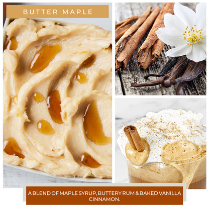 A Cheerful Giver - Butter Maple Baby Scented Glass Jar Candle (6oz) with Lid & True to Life Fragrance Made in USA
