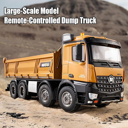 RC Dump Truck Toy 1:14 Scale 12 Channels Heavy RC Dump Truck 4WD Remote Control Construction Crawler with 6KG+ Load Full Suspension Lights/Sounds Gifts Ideas for Adults or Teens Age 15+