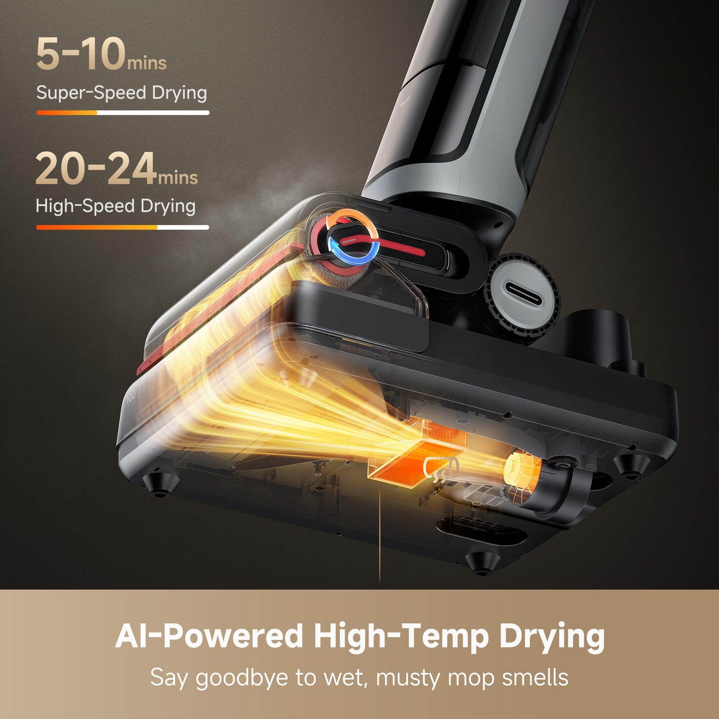 DREAME H15 Pro Heat Wet Dry Vacuum Cleaner, 185°F Hot Water Floor Cleaning, Cordless Vacuum Mop with GapFree AI Robotic Arm, 22KPa Suction, 0 Hair Tangle, 212°F Self-Clean, 194°F Hot Air Drying