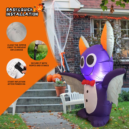 DearSun 6FT Halloween Inflatable Fierce Cerberus with Build-in LED Lights, Blow up Halloween Inflatable Outdoor Indoor Decorations Large Party Yard Decoration (Fierce Cerberus)