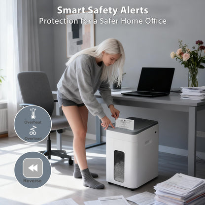 Trishintage Heavy Duty Paper Shredder: 400-Sheet Auto Feed P5 Micro-Cut Document Credit Card Shredding with Jam-Proof Design for Home Office Business School