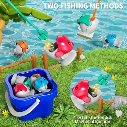 Magnetic Fishing Game for Kids Toddlers 3-5 70 pcs Fishing Toys for Kids Toddlers 3-5 Fishing Table Toys Board Game Birthday Gifts for 3 4 5 6 7 8 Years Old Toddler Kid