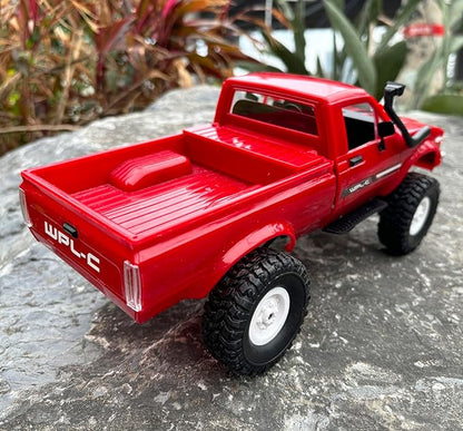 RC Rock Crawler 4x4 WPL C24 RC Truck Off Road RTR 1/16 Scale Remote Control Crawler All Terrain with Proportional Throttle Steering 2.4 GHz Led Light Hobby Toy Adult