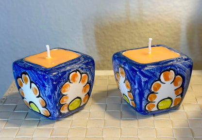 Painted Ceramic Candles - Turquoise Ceramic Jar Candles, Handmade Home Scented Candles, Classical Candle Gifts for Everybody. (turquoise2)