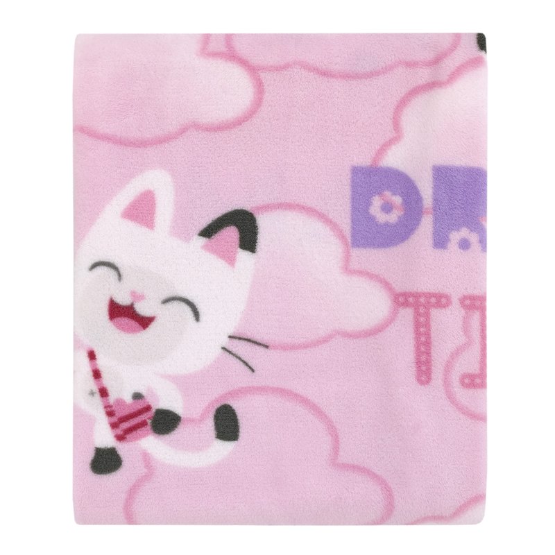 DreamWorks Gabby's Dollhouse Dream It Up Pink and Purple Pandy Paws Super Soft Toddler Blanket