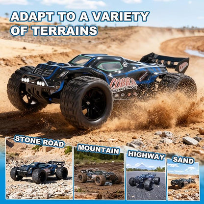 1/8 High Speed RC Cars for Adults 4WD Off-Road Electric Truggy with 3S 5000mAh LiPo Battery &amp 3660 Brushless Motor RTR RC Truck Hobby with LED Lights for All Terrain