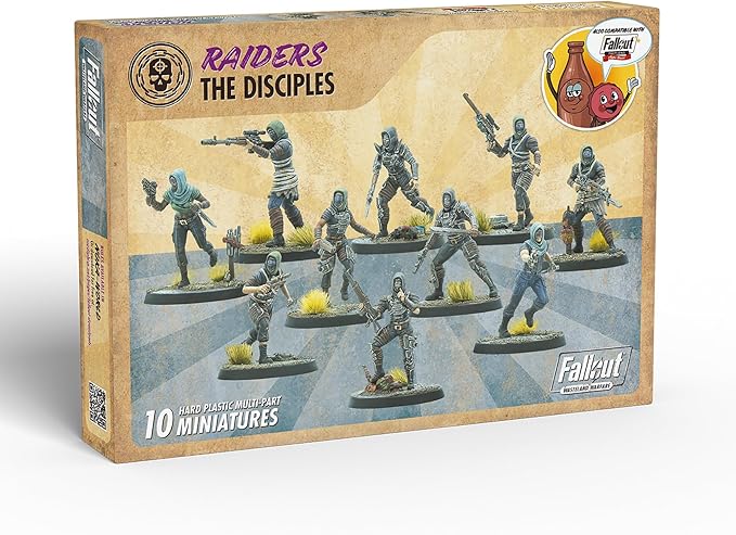 Modiphius Entertainment: Fallout Wasteland Warfare: Raiders - The Disciples - 10 Unpainted Figures Nuka World Wave Miniatures Compatible w/ Factions