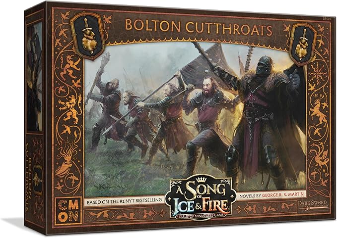 A Song of Ice and Fire Tabletop Miniatures Bolton Cutthroats Unit Box - Ruthless Mercenaries for Your Army Strategy Game for Adults Ages 14+ 2+ Players 45-60 Minute Playtime Made by CMON