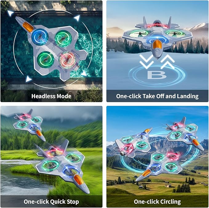 4DRC RC Planes Remote Control Airplanes with 3 Batteries Foam Remote Control Planes for Kids Adults Beginners 4-7 8-12 12-16 Remote Control Helicopter Fighter Jet Drones for Kids Adults 360° Flip