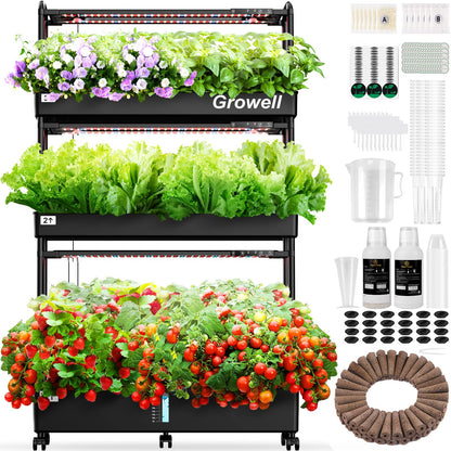 Growell 17 Pods Hydroponics Growing System & Large 90 Pods Vertical Garden