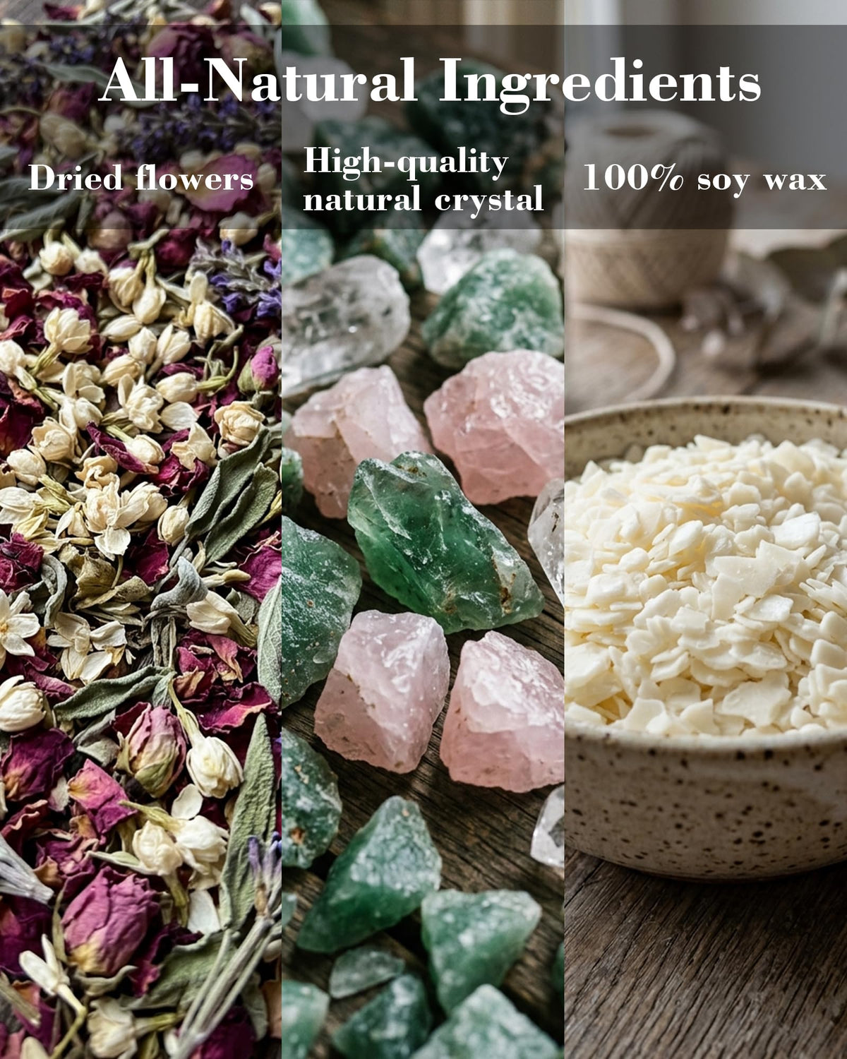 Love Spell Candles, Ritual, Soy Wax Crystal, Manifesting, Garnet, Rose Quartz, Pink Crystal Candles.(Love)