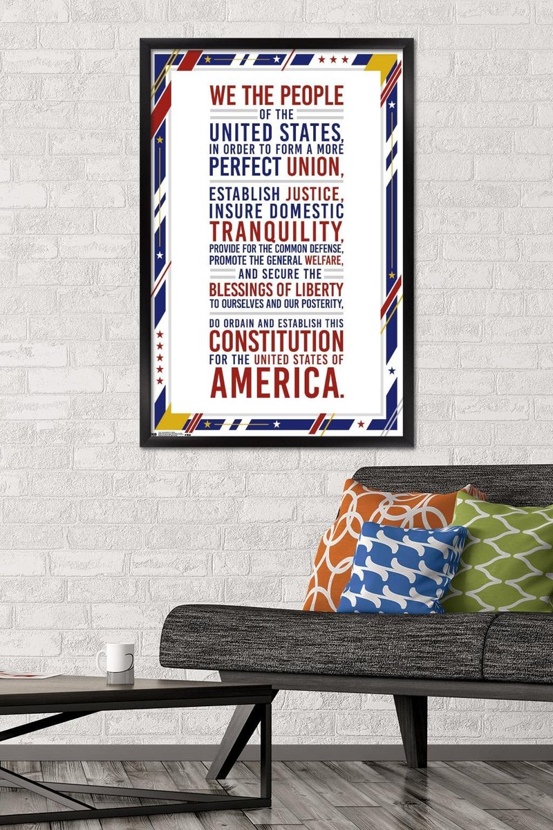 Trends International The United States Of America - Constitution Preamble Wall Poster, 22.375" x 34", Black Framed Version