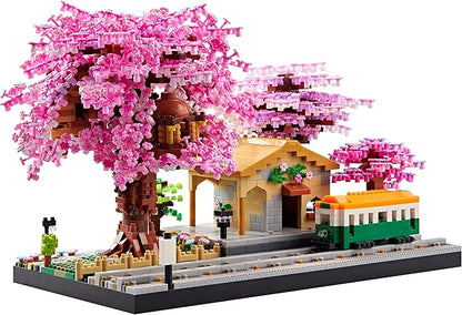 Japanese Cherry Blossom Tree Building Set Mini Micro Blocks Kit for Adult Flowers House Bonsai Tree Building kit Ideas Toys Present for Girls 14+