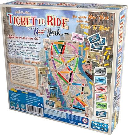 Asmodee Ticket to Ride New York Board Game - Train Route-Building Strategy Game Fun Family Game for Kids &amp Adults Ages 8+ 2-4 Players 10-15 Minute Playtime