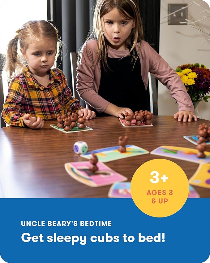 SimplyFun Uncle Beary’s Bedtime - an Engaging and Educational Toddler Game - Learn to Develop Counting Skills Focus and Self Control - 2 to 4 Players for Kids Ages 3 &amp Up