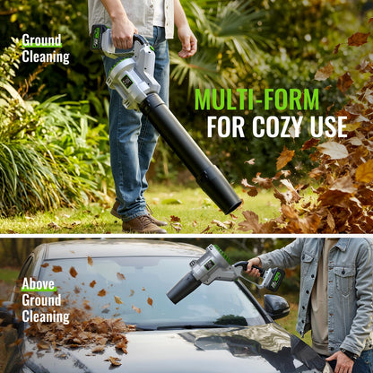 LUCKYTECH Leaf Blower Cordless, Brushless Handheld Leaf Blowers with 4.0Ah Batteries, 680CFM 180MPH with 5 Speeds, Lightweight Snow Blower Grass Blowers for Lawn Care, Patio, Yard, Garage