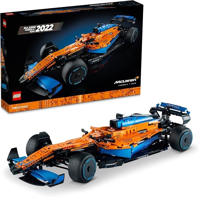 LEGO 42141 Technic McLaren Formula 1 2022 Replica Race Car Model Building Kit F1 Motor Sport Set Birthday Gift Idea for Adults Men Women Him Her Husband Collectible Home Decor
