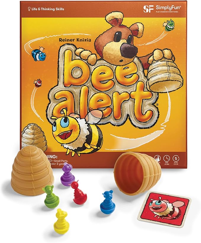 SimplyFun Bee Alert - A Matching Game for Kids That Tests Your Memory and Patience While Learning How to Take Turns - Educational Learning Game - 2 to 5 Players - for Kids Ages 5 &amp Up