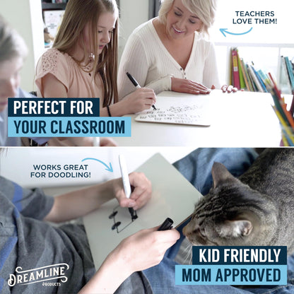Dry Erase Boards [30pc Double Sided] Lapboards with ClearWipe Coating! Small White Boards - 9" x 12" Mini White Boards for Students, Classroom Teacher Supplies