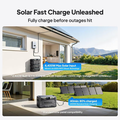 BLUETTI Apex 300 Portable Power Station, 2764.8Wh Solar Generator LFP Battery Backup with 6 3840W AC Outlets (7680W Surge), Simultaneous 120V/240V Output & Black Start, for Home, RV and Emergencies
