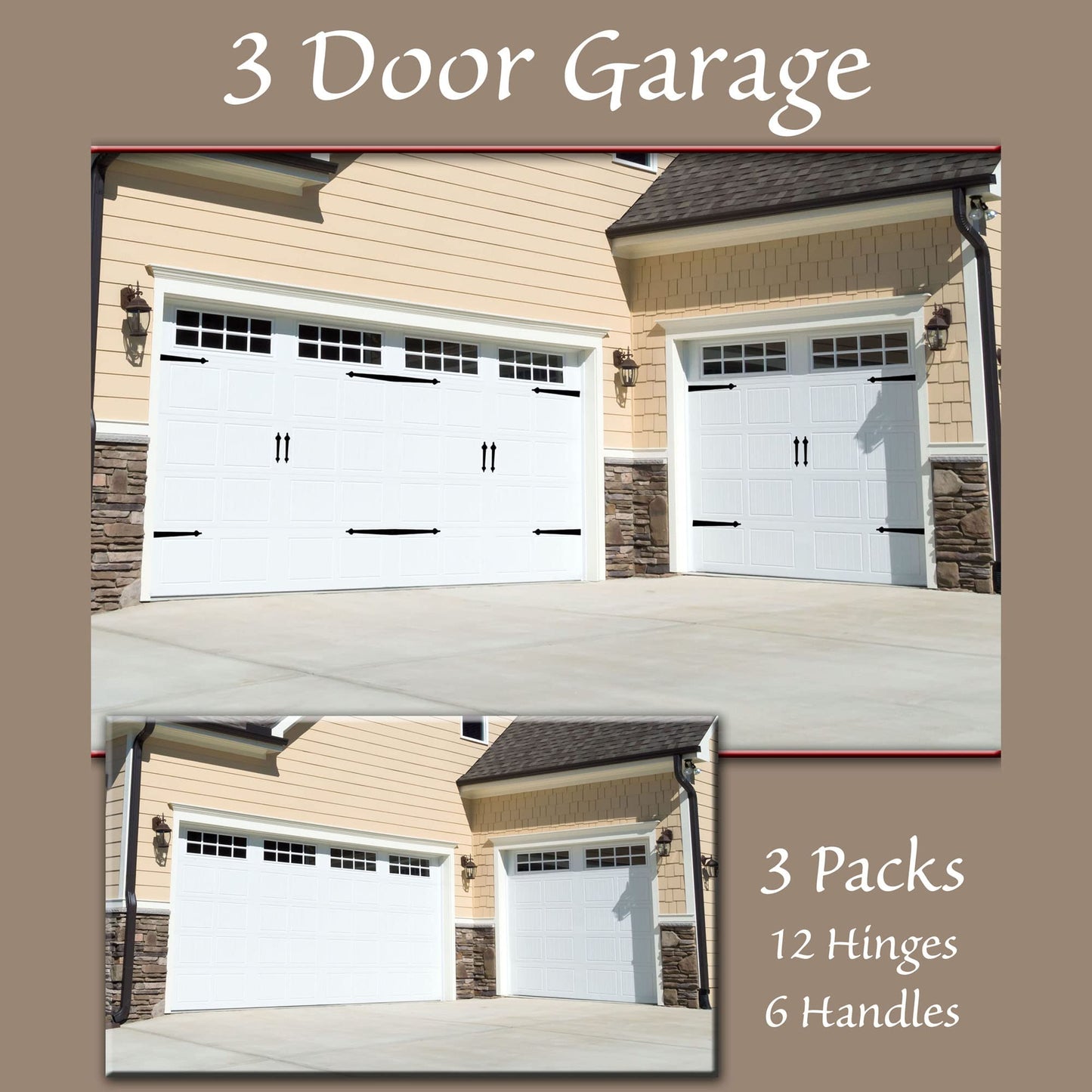 Household Essentials Garage Handle and Hinge Magnets – Decorative Magnetic Hardware Steel Doors, Easy Installation, Durable & Weatherproof, Set of 6