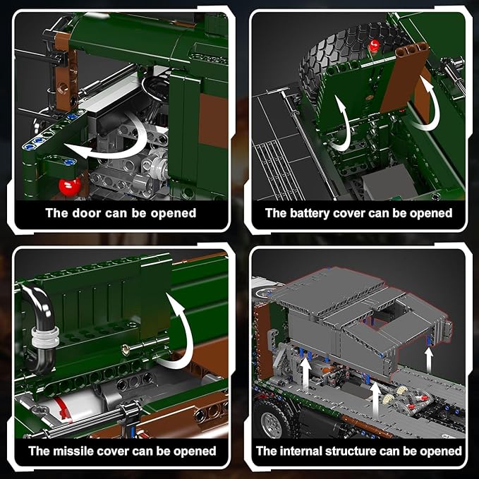 Mould King 20045 Military Vehicles Building Blocks Set RC Heavy All-Terrain Vehicle Box-Style 8X4 Missile Army Truck with 4 Motors Gift for Age 14+/Adult Collections Enthusiasts(4854+ Pieces)