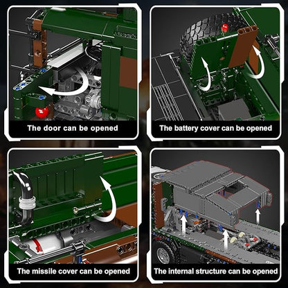 Mould King 20045 Military Vehicles Building Blocks Set RC Heavy All-Terrain Vehicle Box-Style 8X4 Missile Army Truck with 4 Motors Gift for Age 14+/Adult Collections Enthusiasts(4854+ Pieces)