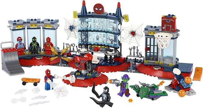 LEGO Marvel Spider-Man Attack on The Spider Lair 76175 Cool Building Toy Featuring The Spider-Man Headquarters Includes Spider-Man Green Goblin and Venom Minifigures