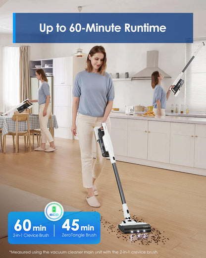 Tineco A30S Cordless Vacuum Cleaner, 160W Suction, 60Min Runtime, 1L Larger Dustbin, ZeroTangle Brush, PureCyclone Tech, Stick Vacuum Cleaner for Pet Hair, Carpet & Hard Floor