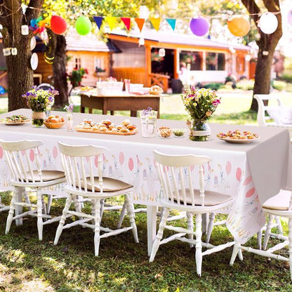 Honeydak 4 Pcs Silly Goose Birthday Party Tablecloths Pink 1st Baby Shower Gingham Table Cover Disposable Plastic Tablecloths Goose Theme Party Supplies for 1st Boys Girls Summer Decorations