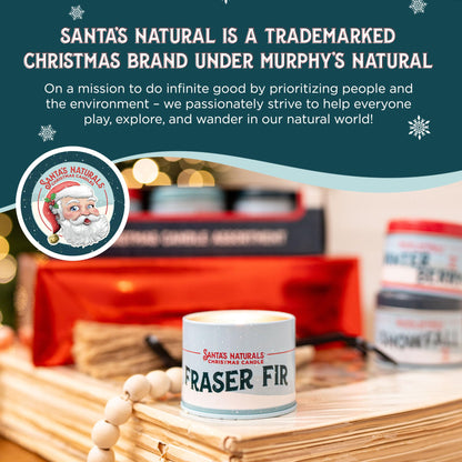 Santa's Naturals Fraser Fir Christmas Candles for Holidays & Gifts, Fresh Cut Tree Scent, Soy & Beeswax Blend, 30+Hour Burn, 9 oz, 2-Pack