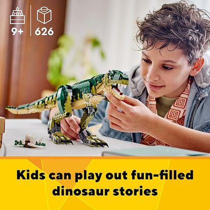 LEGO Creator 3 in 1 T Rex Toy - Dinosaur Toy Building Set for Kids Boys &amp Girls Ages 9+ - 3 Building Options T-Rex to Triceratops to Pterodactyl - Gift Idea for Birthdays - 31151