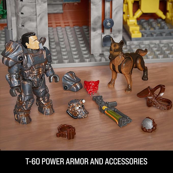 MEGA Fallout Action Figures Building Toys Red Rocket Truck Stop with 824 Pieces 2 Poseable Characters and Accessories for Collectors