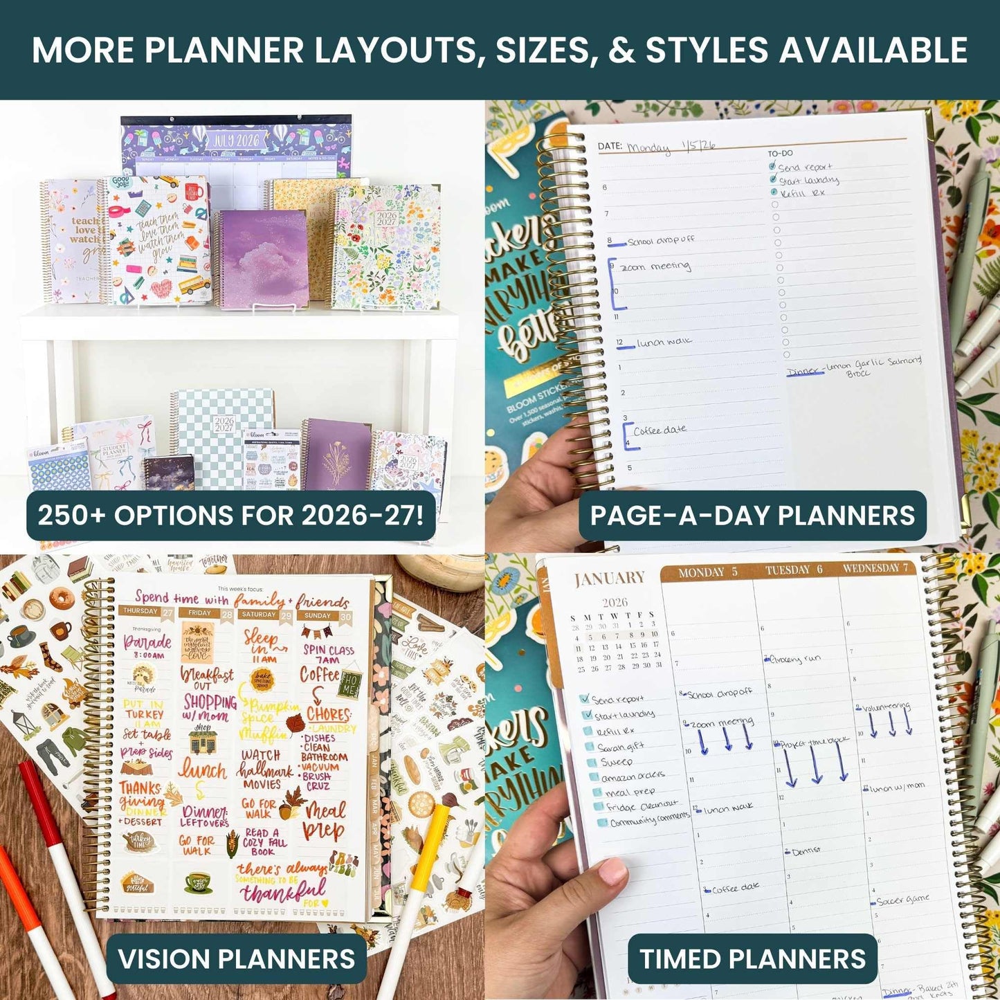 bloom daily planners 2026-2027 Planner - Academic Year (July 2026 - July 2027) Monthly & Weekly Soft Cover Planner for Women - 13 Month Calendar Agenda Book with Stickers - 5.5" x 8.25" - Butterfly Garden