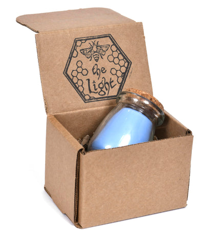 BeeTheLight Beeswax Jar Candle - 100% Pure USA Beeswax in Glass Container - All Natural Light Honey Scent