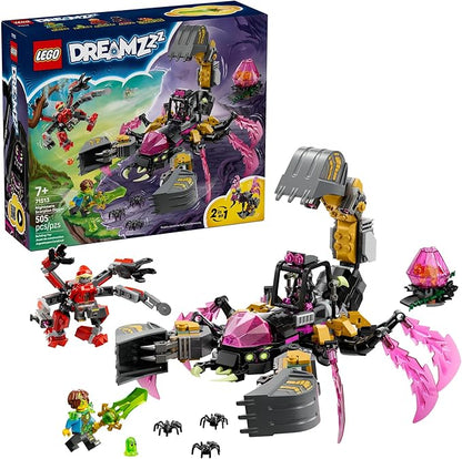 LEGO DREAMZzz Nightmare Scorpion Digger Building Toy for Boys &amp Girls - Pretend Play Set for Kids Ages 7+ - with 2 Build Options 3 Minifigures &amp Treasure Creature - Gift Idea for Birthdays -
