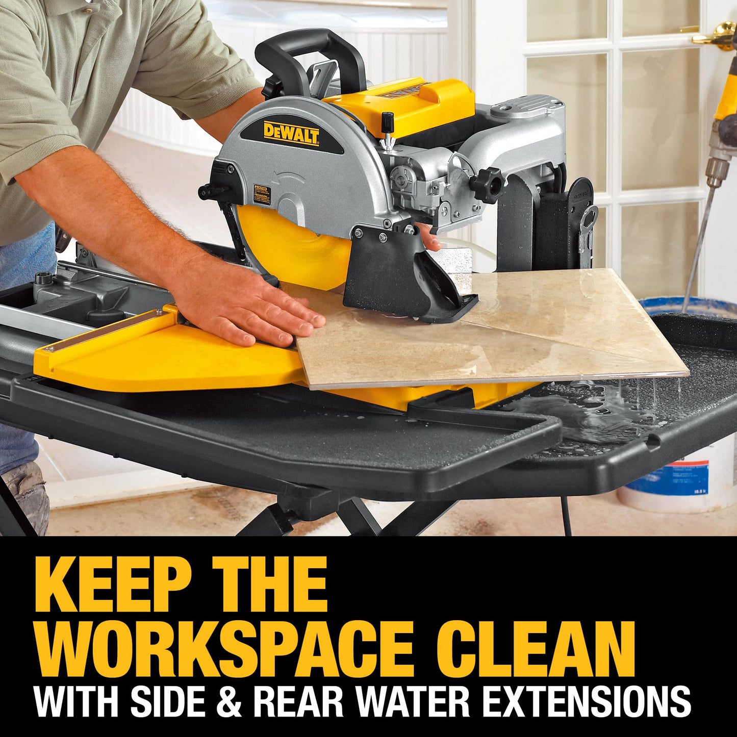 DEWALT Wet Tile Saw with Stand, 10-Inch, Corded (D24000S)