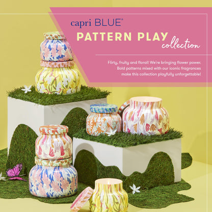 Capri Blue Scented Candles - Pattern Play Glass Jar Candles - Long Lasting Soy Wax Blend - Luxury Home Decor - Notes of Tropical Fruits & Sugared Citrus - Gifts for Women (Volcano, 8 oz)